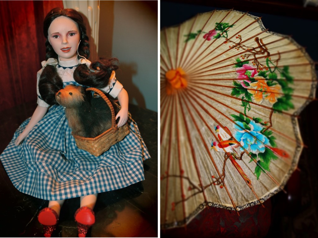 vintage Wizard of Oz: Dorothy & Toto and scalloped parasol