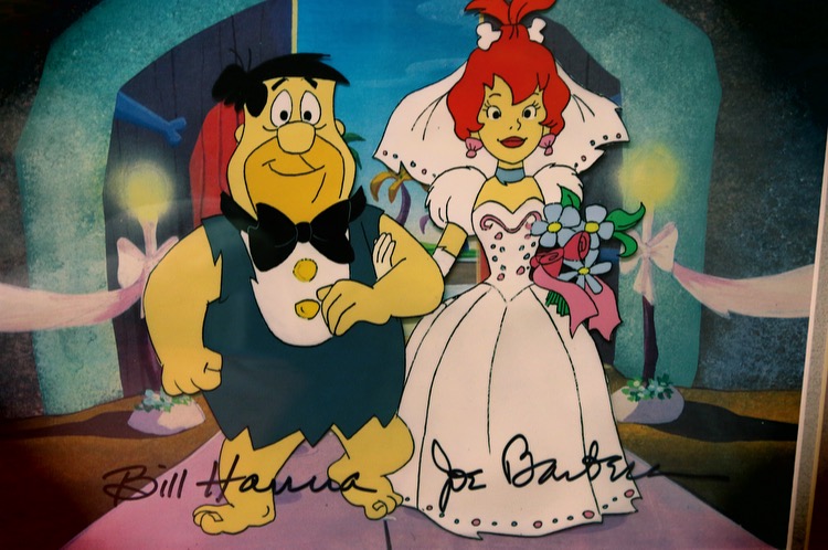 hanna barber the flinstones fred walked pebbles down the aisle at her wedding