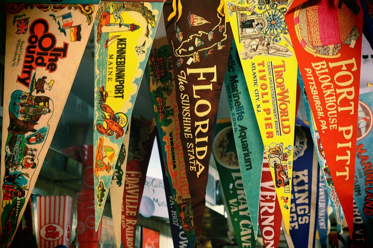 vintage felt travel pennants