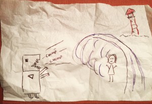 shredder monster napkin drawing