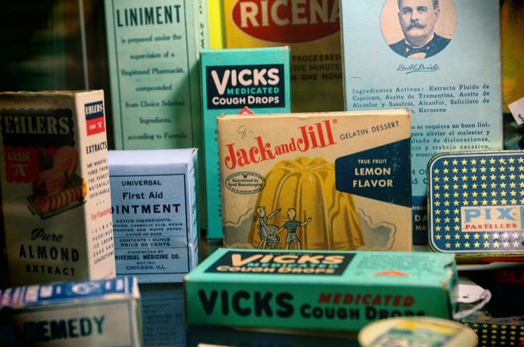 old medicine cabinet cold remedies
