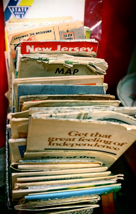 old USA paper maps