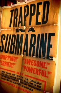 Trapped in a Submarine old paper movie poster