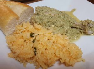 chicken in Pipián sauce & cilantro rice