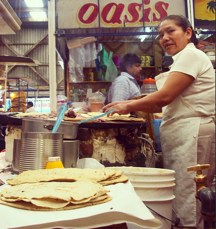 food stalls at Mercado Ignacio Zaragoza Puebla Mexico