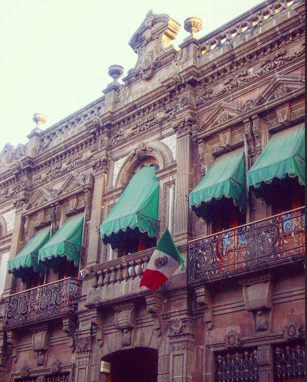 french influence decorative ornate building design Puebla Mexico