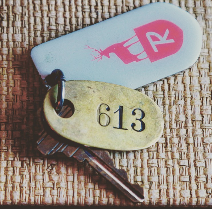Solid brass room key at The Raleigh Hotel, Miami Beach