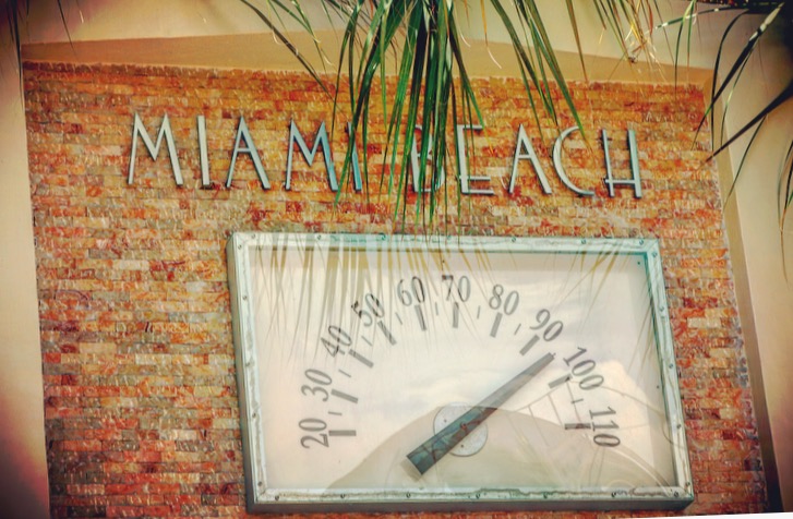South Beach Art Deco clock on Ocean Drive