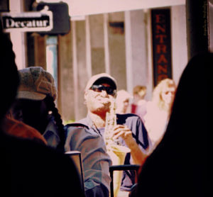 Saxophonist on Decatur Street, New Orleans