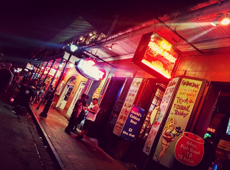 Bourbon Street at night, French Quarter, New Orleans