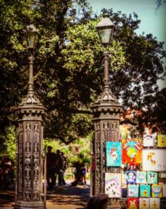 ornate gate Jackson Square, French Quarter, New Orleans