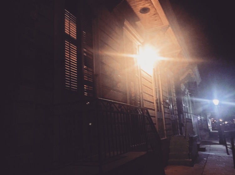 haunting night scenes in the French Quarter, New Orleans
