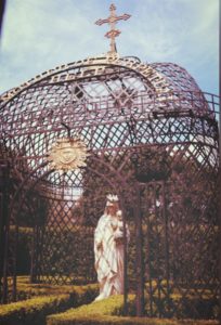 ironwork gazebo and statue of the Virgin Mary, former home of author Anne Rice, Garden District, New Orleans