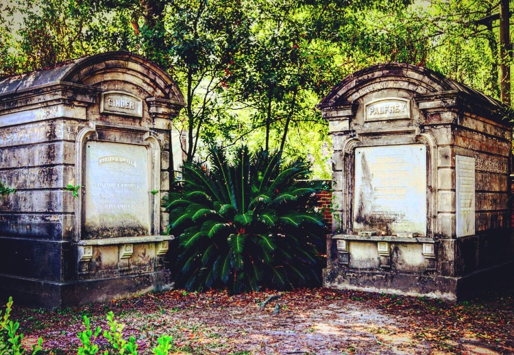 matching tombs in Lafayette Cemetery, New Orleans