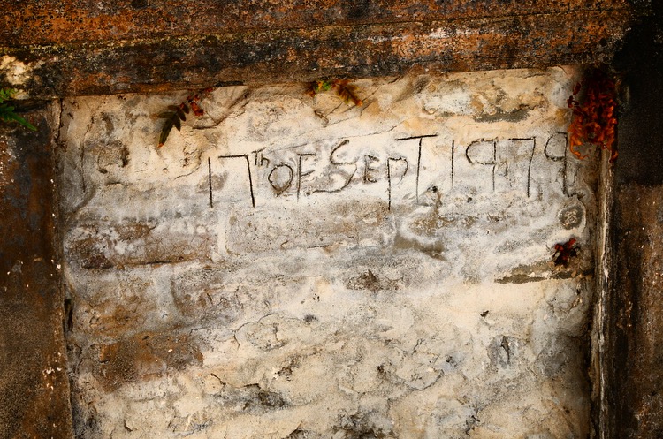 date on a tomb in Lafayette Cemetery, New Orleans