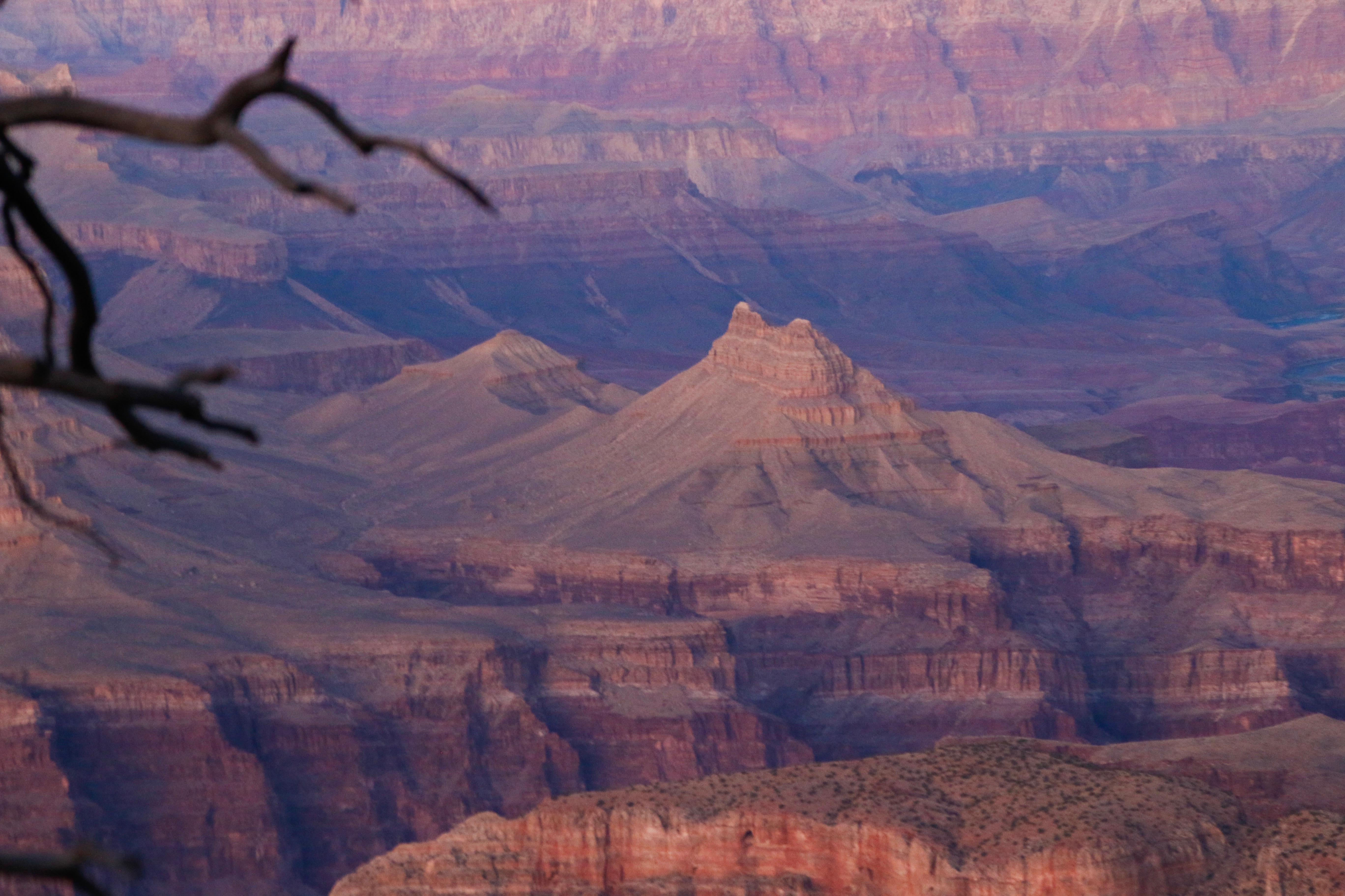 Sunset view of the Grand Canyon's deep colors