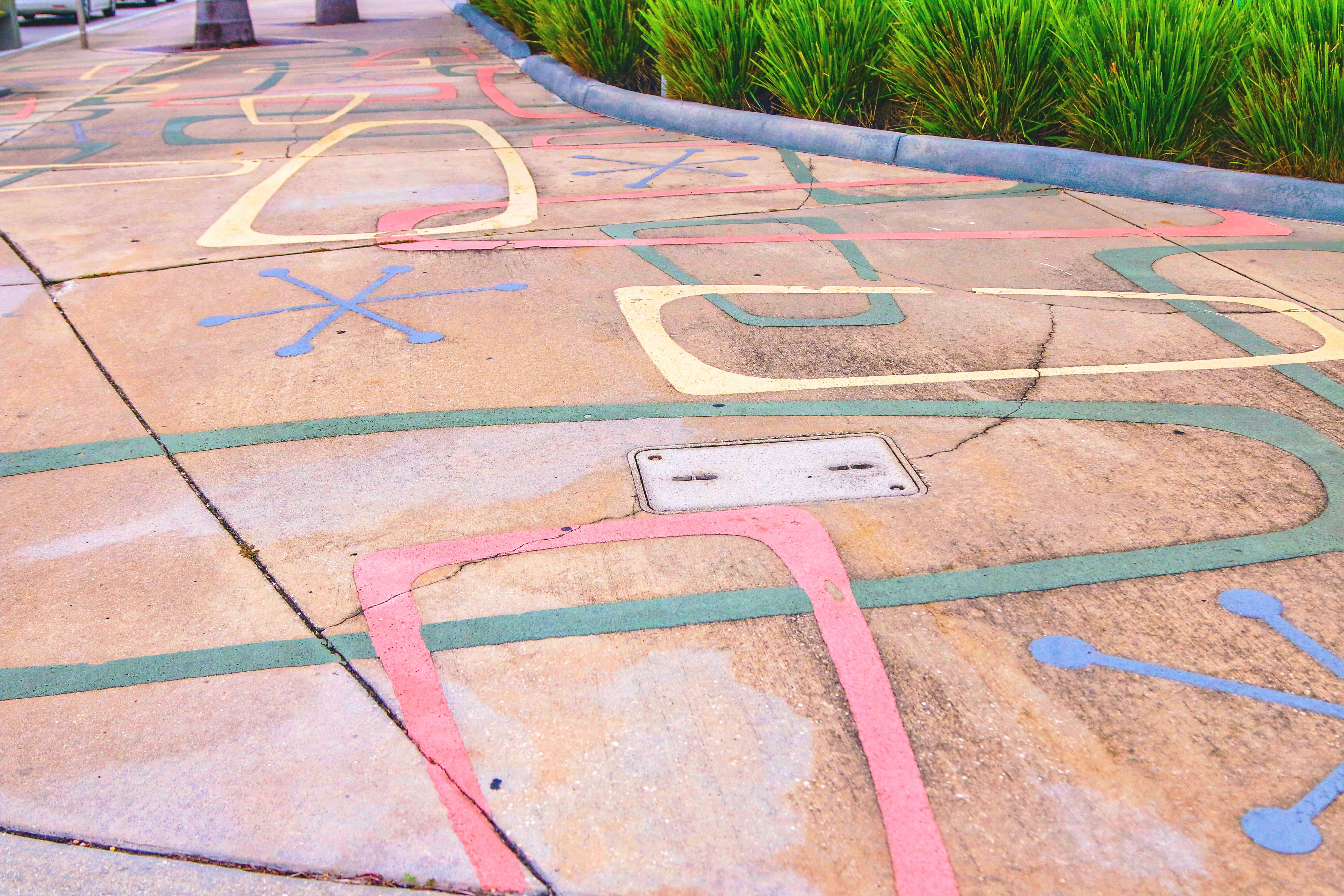 Colorful Retro Squares in Sidewalk, MiMo Historic District, Biscayne Boulevard, Miami, Florida