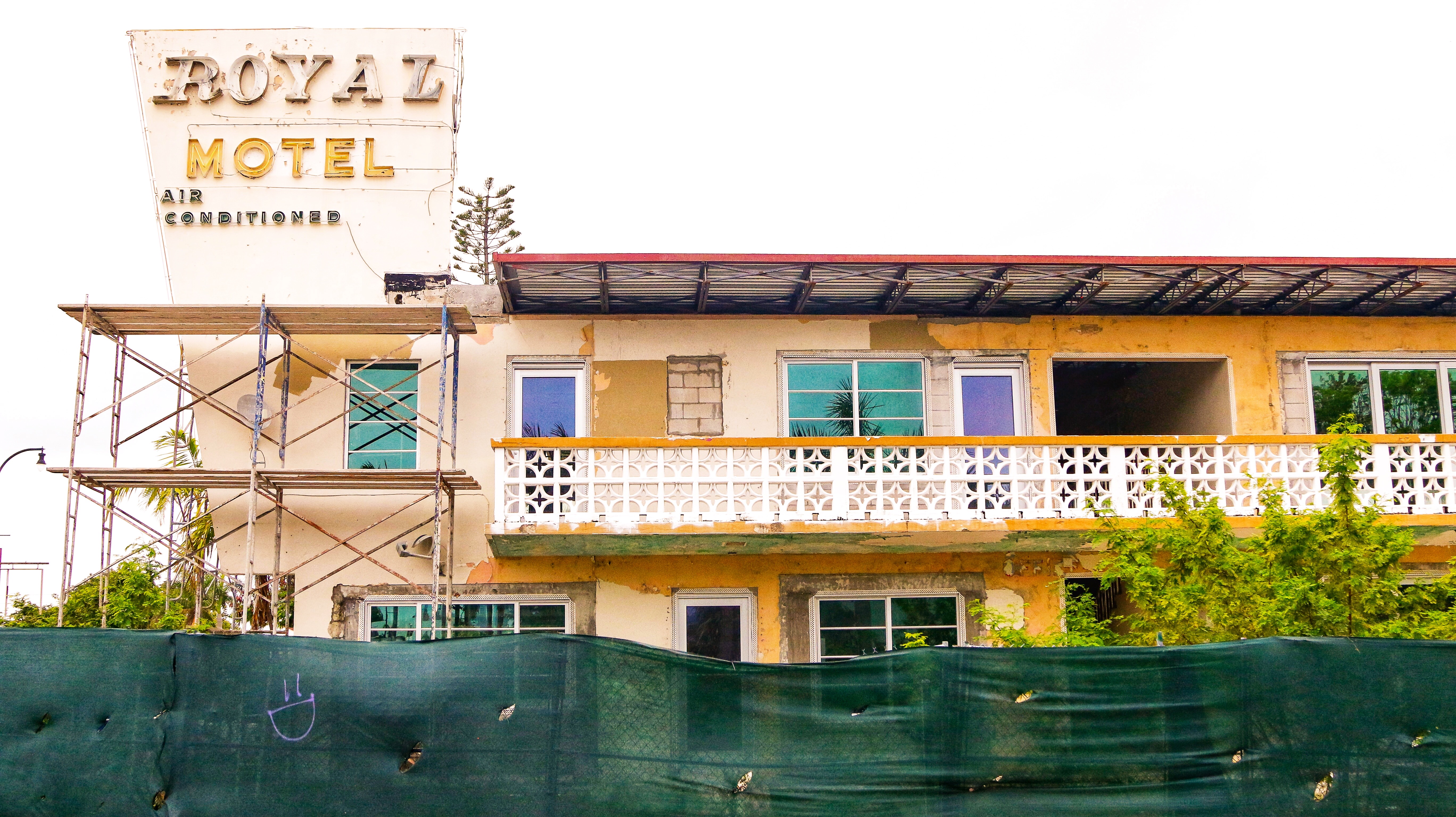 Royal Motel under renovation in MiMo, Biscayne Boulevard, Miami, Florida