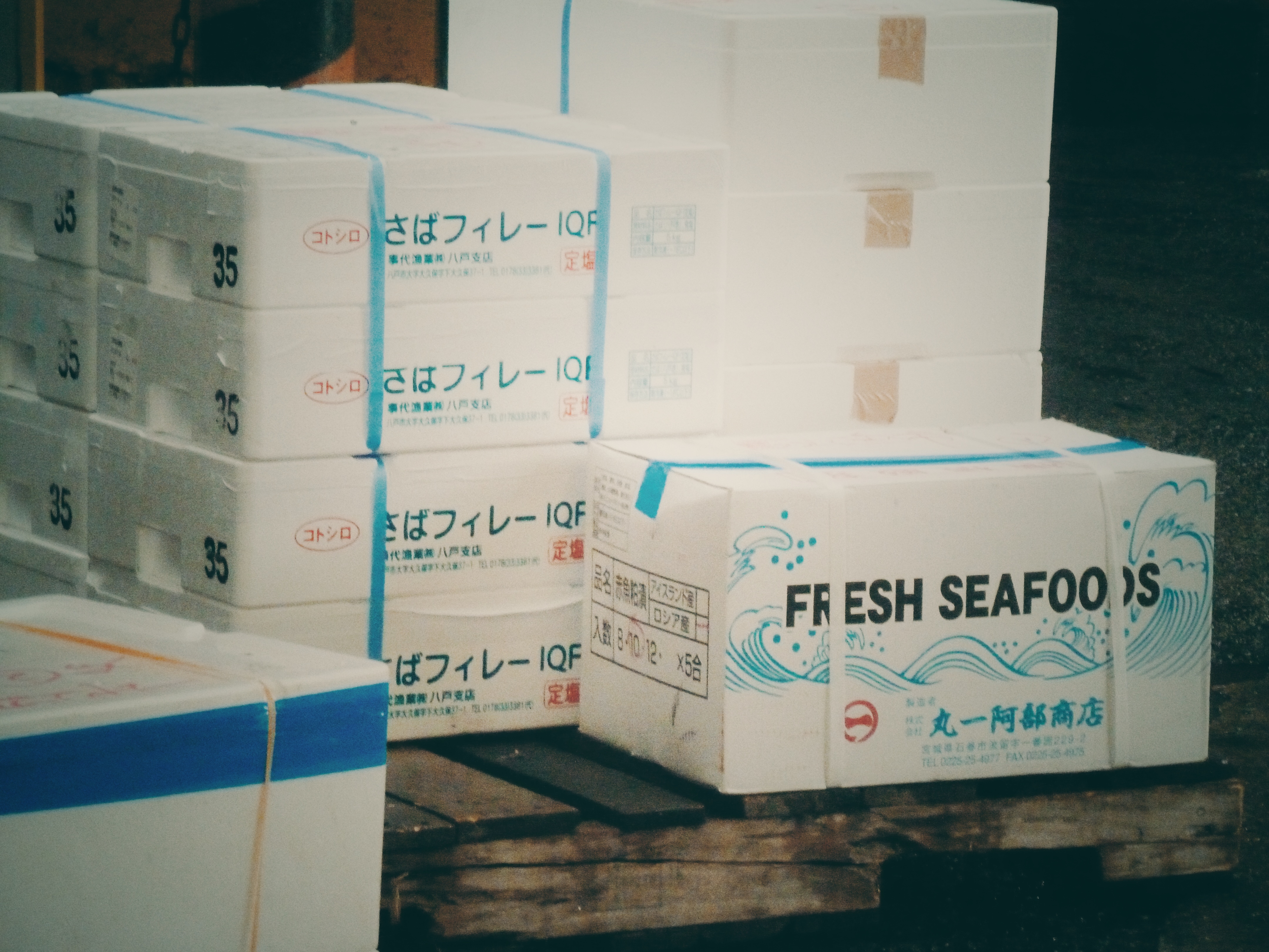 Tsukiji Fish Market, Tokyo, Japan nostalgia seafood boxes
