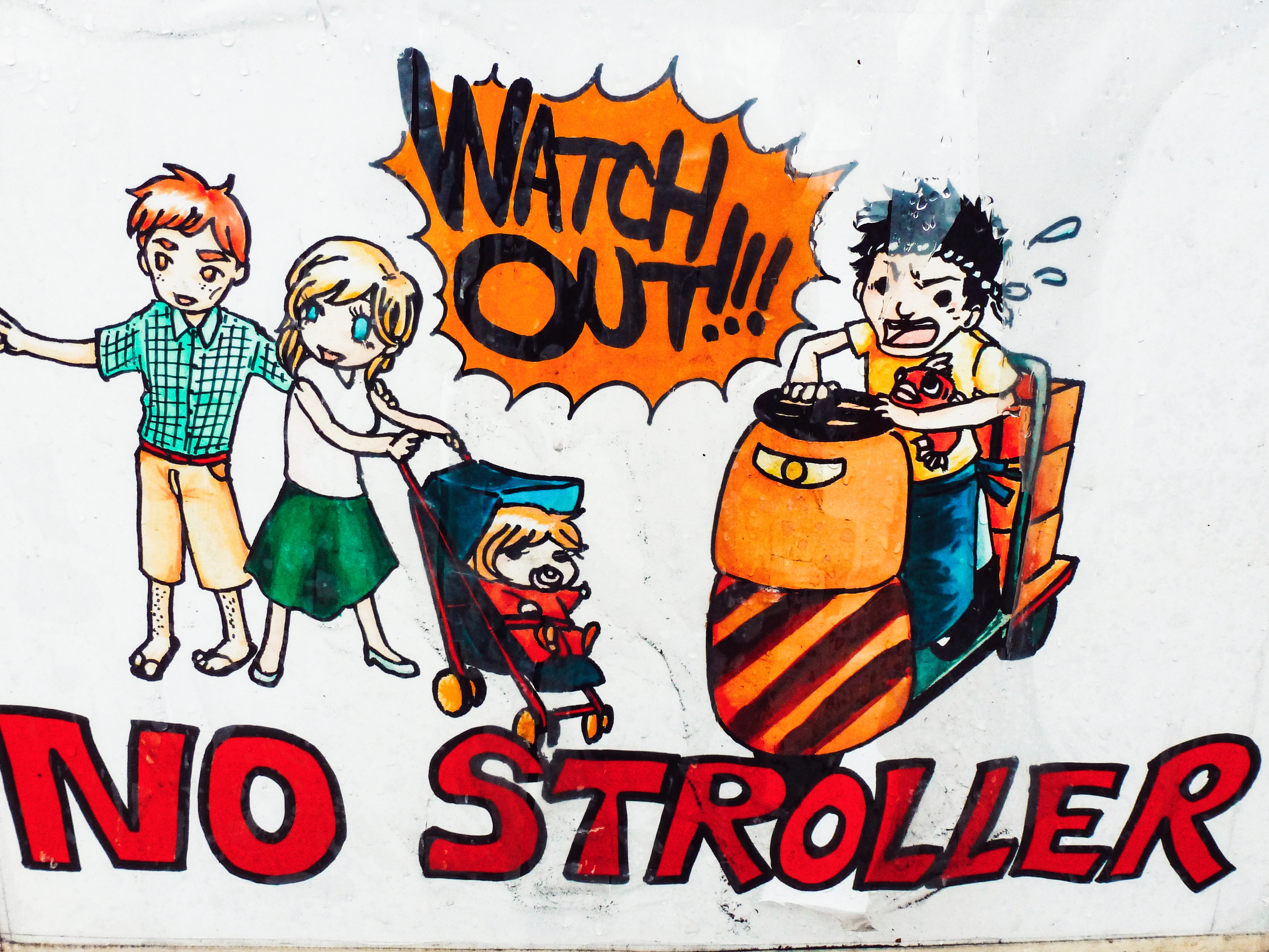 Tsukiji Fish Market, Tokyo, Japan nostalgia No Stroller sign