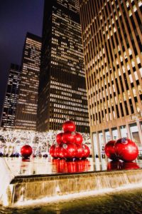 Giant Christmas Ornaments in New York City