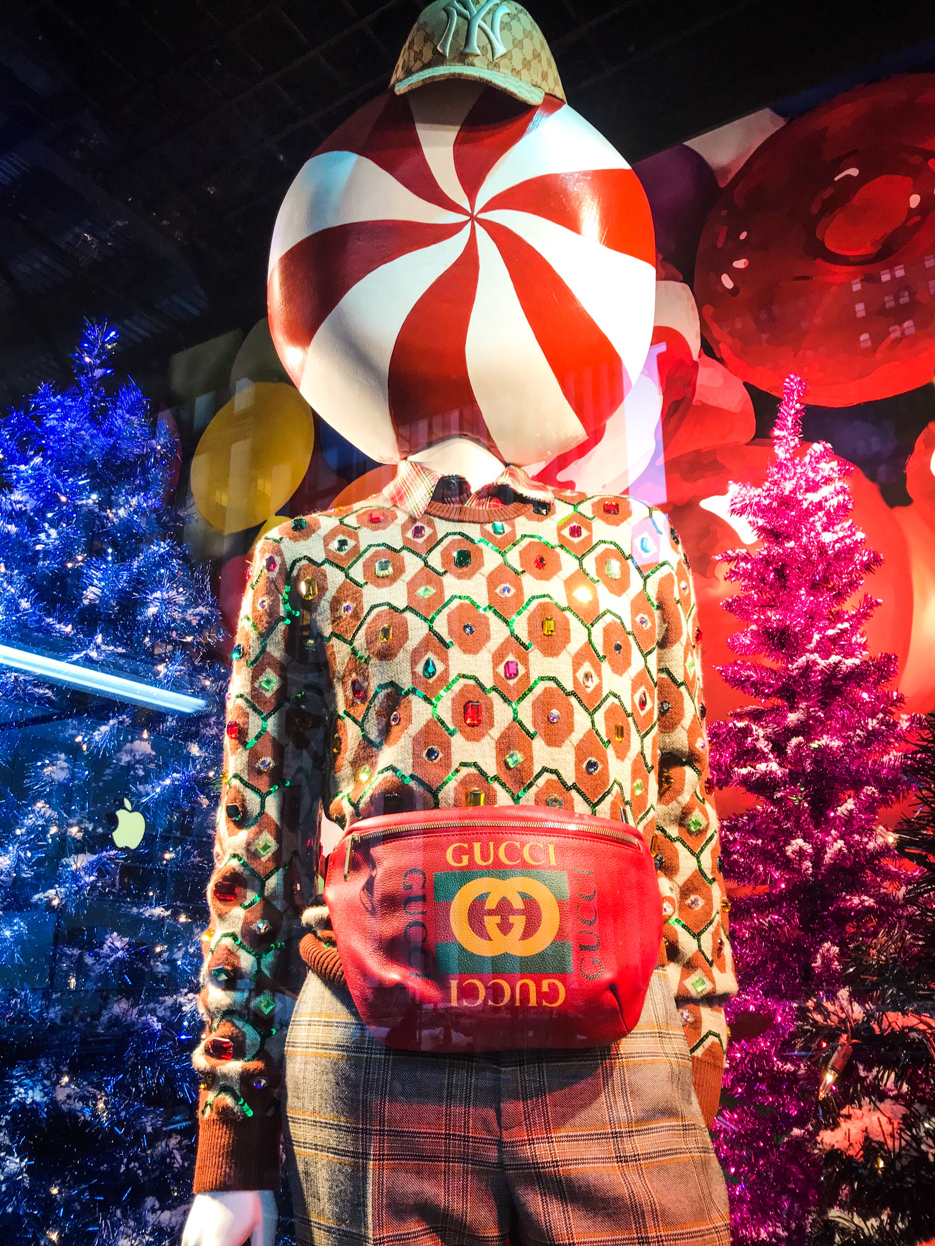 Bergdorf Goodman Peppermint Man- Bergdorf Goodies 2018 Holiday Window display