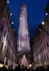 Rockefeller Center at night - 2018 Holiday Season