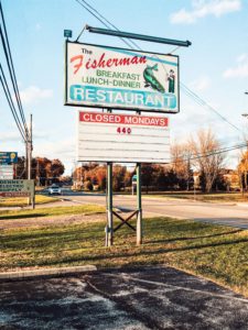 Sign for The Fisherman Restaurant, Phoenixville, Pennsylvania