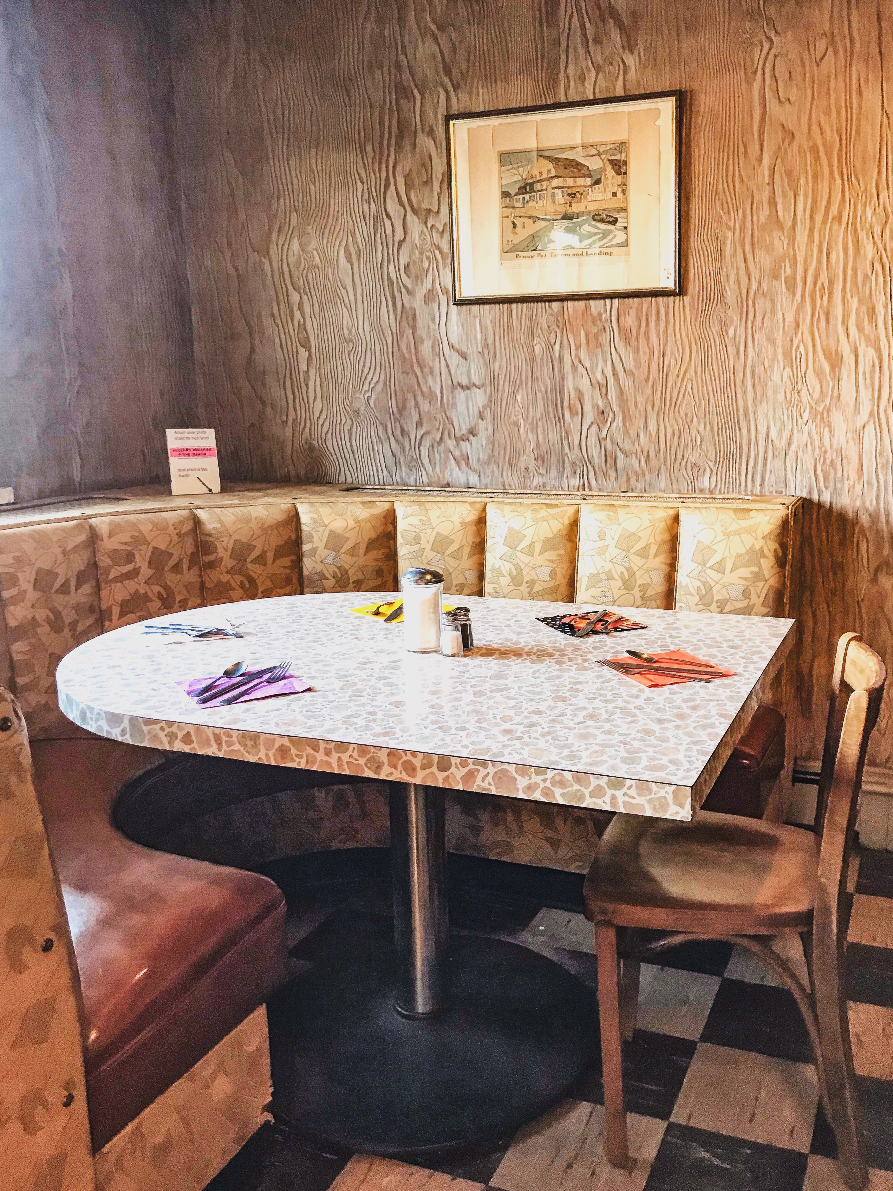 Vinyl Corner Booth The Fisherman Restaurant, Phoenixville, Pennsylvania