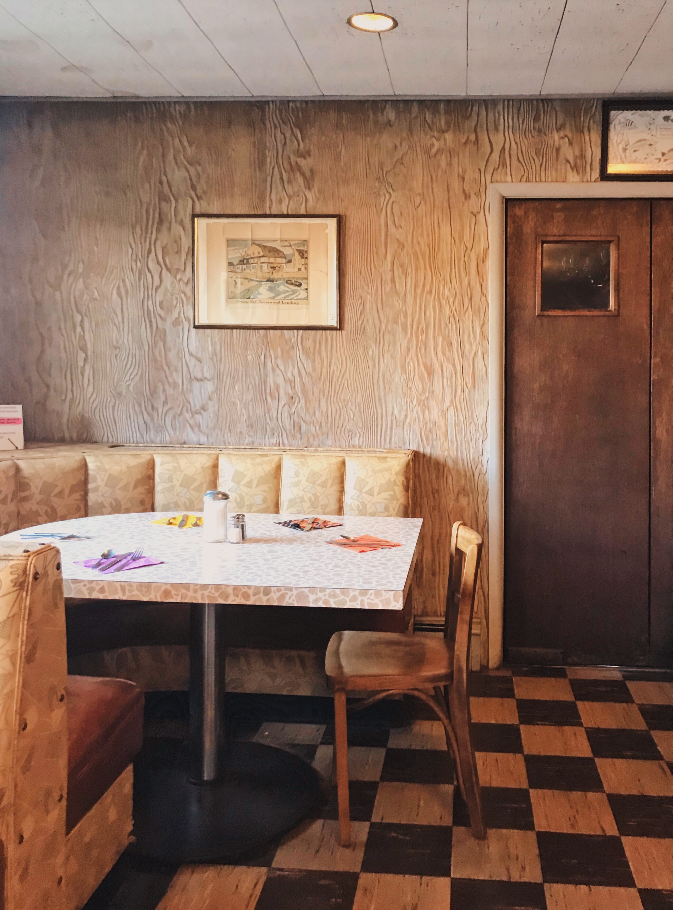 Corner booth at The Fisherman Restaurant, Phoenixville, Pennsylvania nostalgia