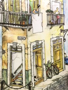 Cuba apartment building; Artist: "Carlitos"
