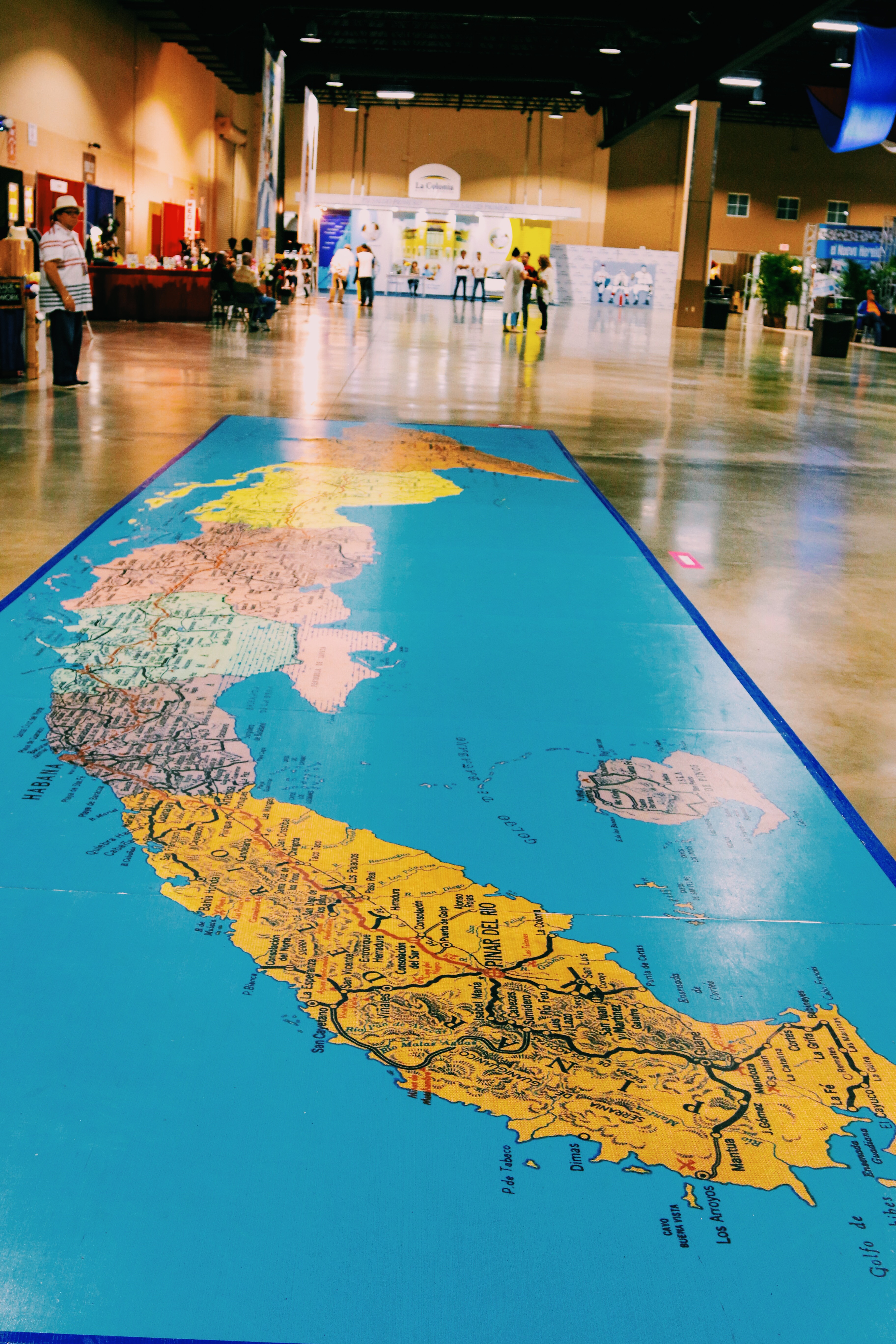 Floor Map of Cuba at Cuba Nostalgia event, Miami, Florida