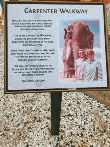 Nostalgia: Carpenter Walkway dedicated to Sylvia & Edwin Carpenter, co-founders of the Save Lucy Foundation
