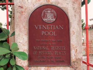 Hopeless Nostalgic. Venetian Pool National Register of Historic places sign copy