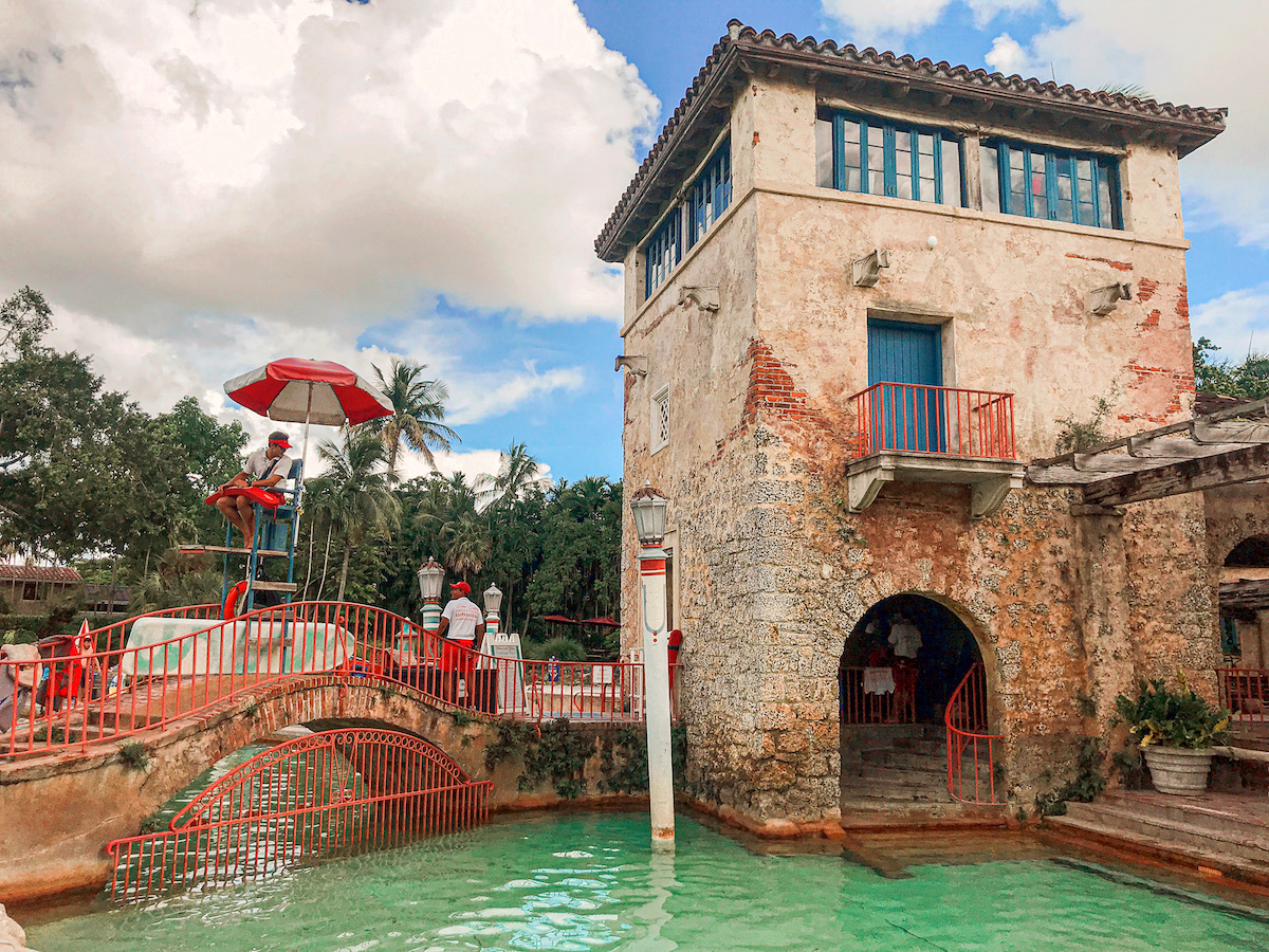 Hopeless Nostalgic. Venetian Pool tower and bridge
