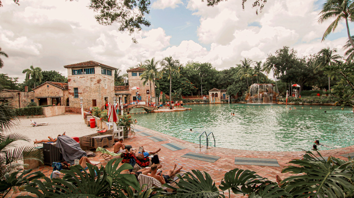 Hopeless Nostalgic. Venetian Pool view of pool and plants 2